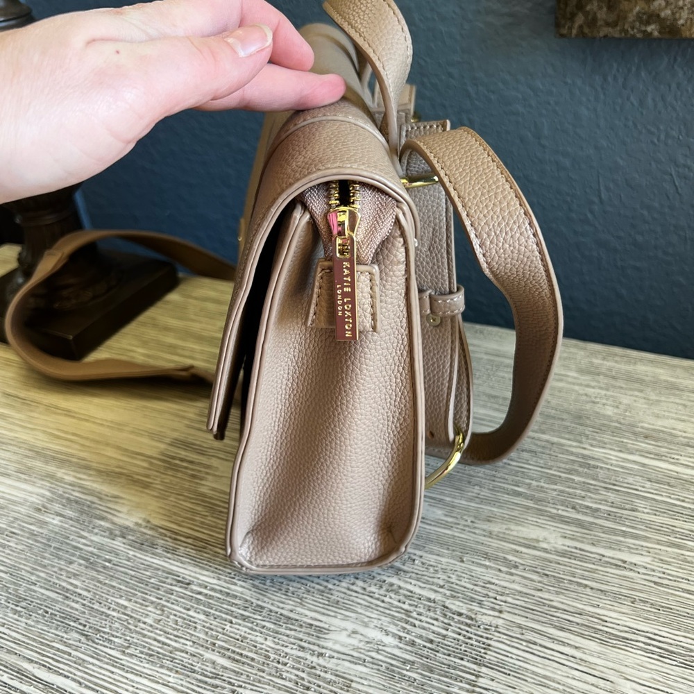 Katie Loxton London Mila Multi Way Crossbody & Backpack in Taupe Vegan Leather - Picture 4 of 15